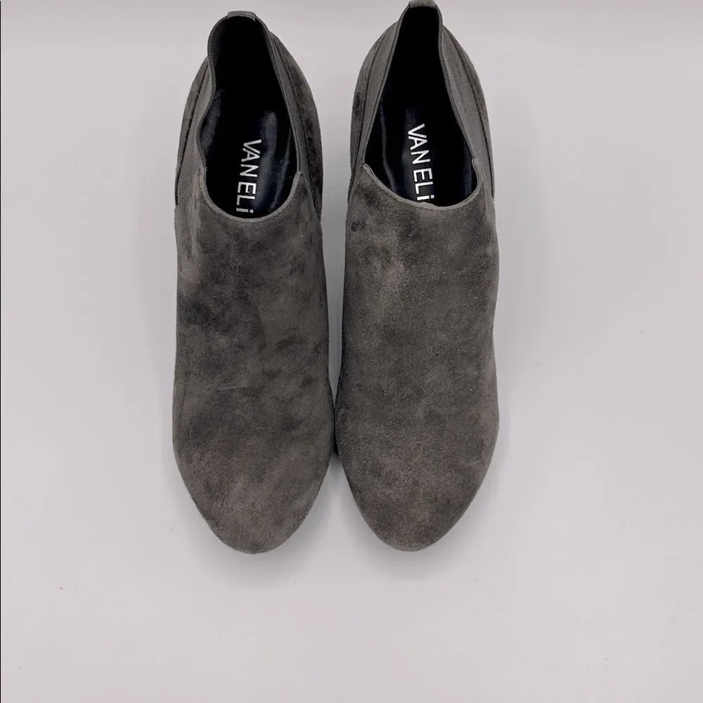 VANELI Suede Ankle Bootie 7.5 7.5M Grey Slip On